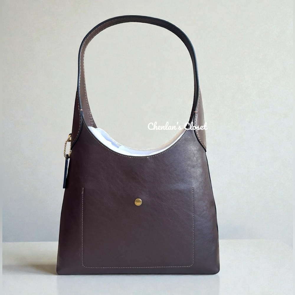 Coach Brooklyn Maple Brown Color Leather Shoulder Bag 28 - Picture 7 of 13
